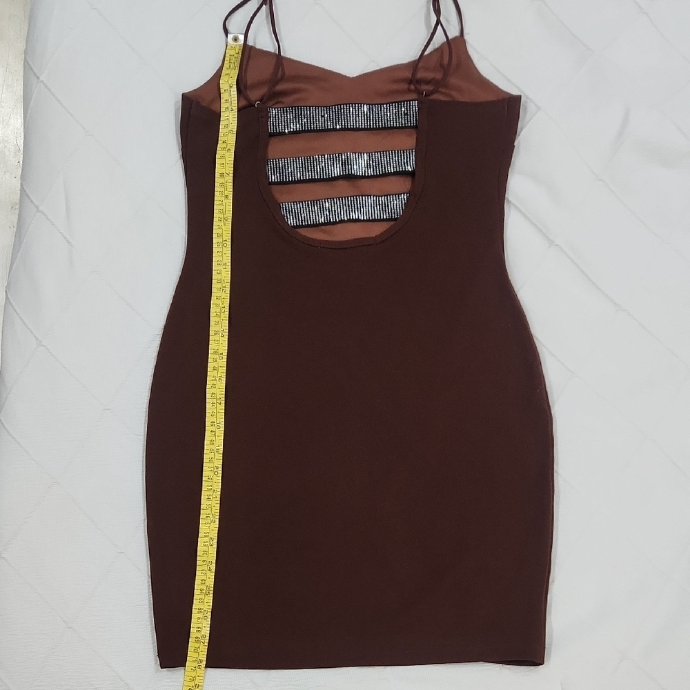 Chic Brown Mini Dress - Picture 5 of 8
